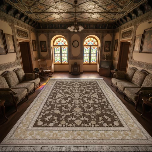 فرش ماشینی 1200 شانه تراکم 3600گل برجسته طرح دلکش نسکافه ای