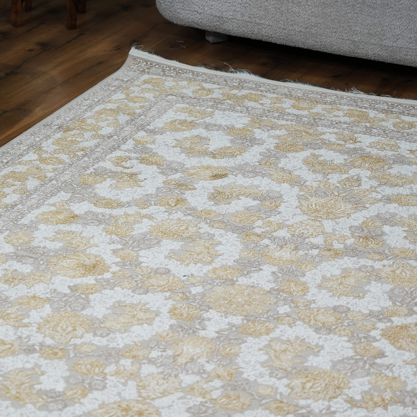  فرش ماشینی 1200 شانه تراکم 3600گل برجسته طرح دلکش صدفی