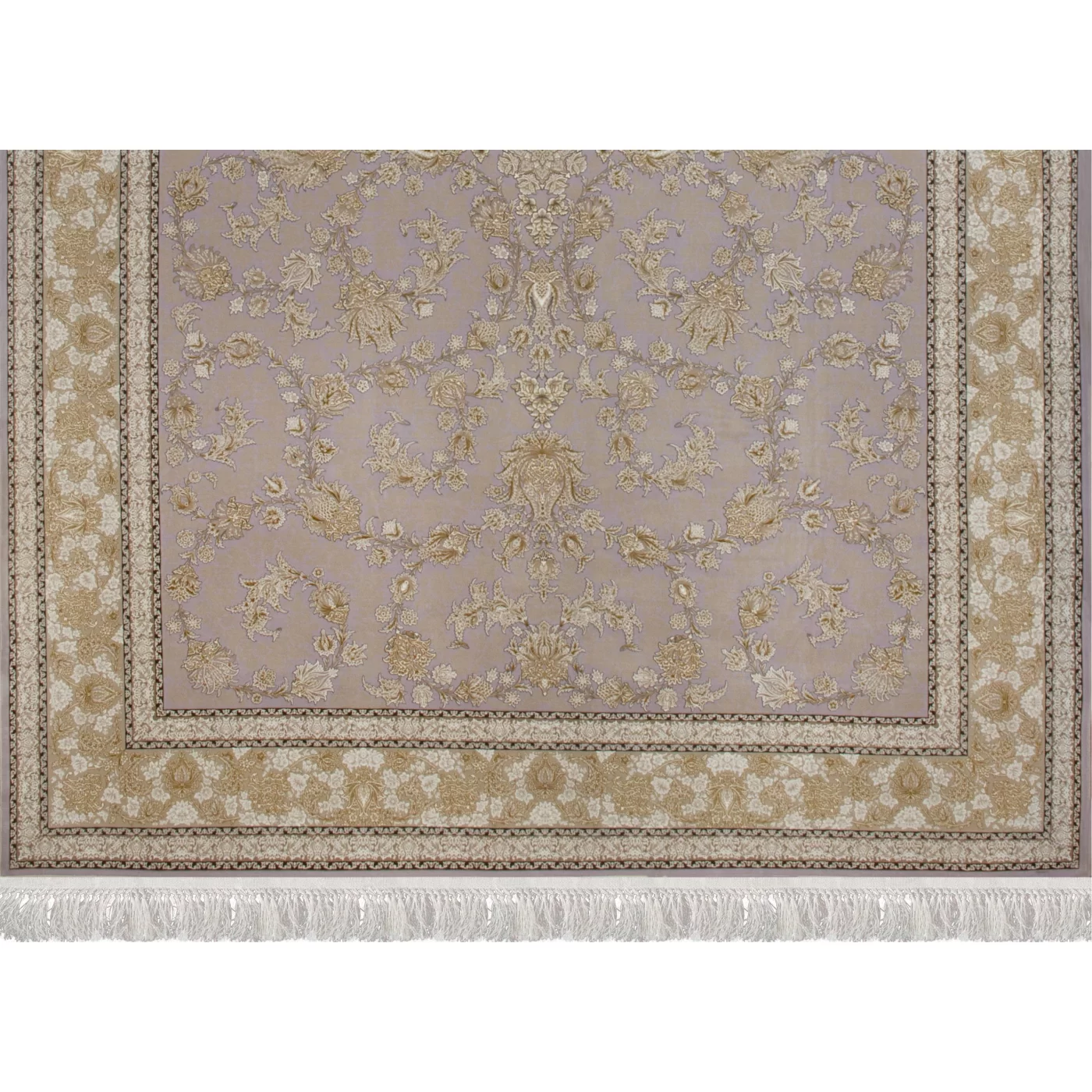 فرش ماشینی 1200 شانه تراکم 3600گل برجسته طرح دلکش یاسی