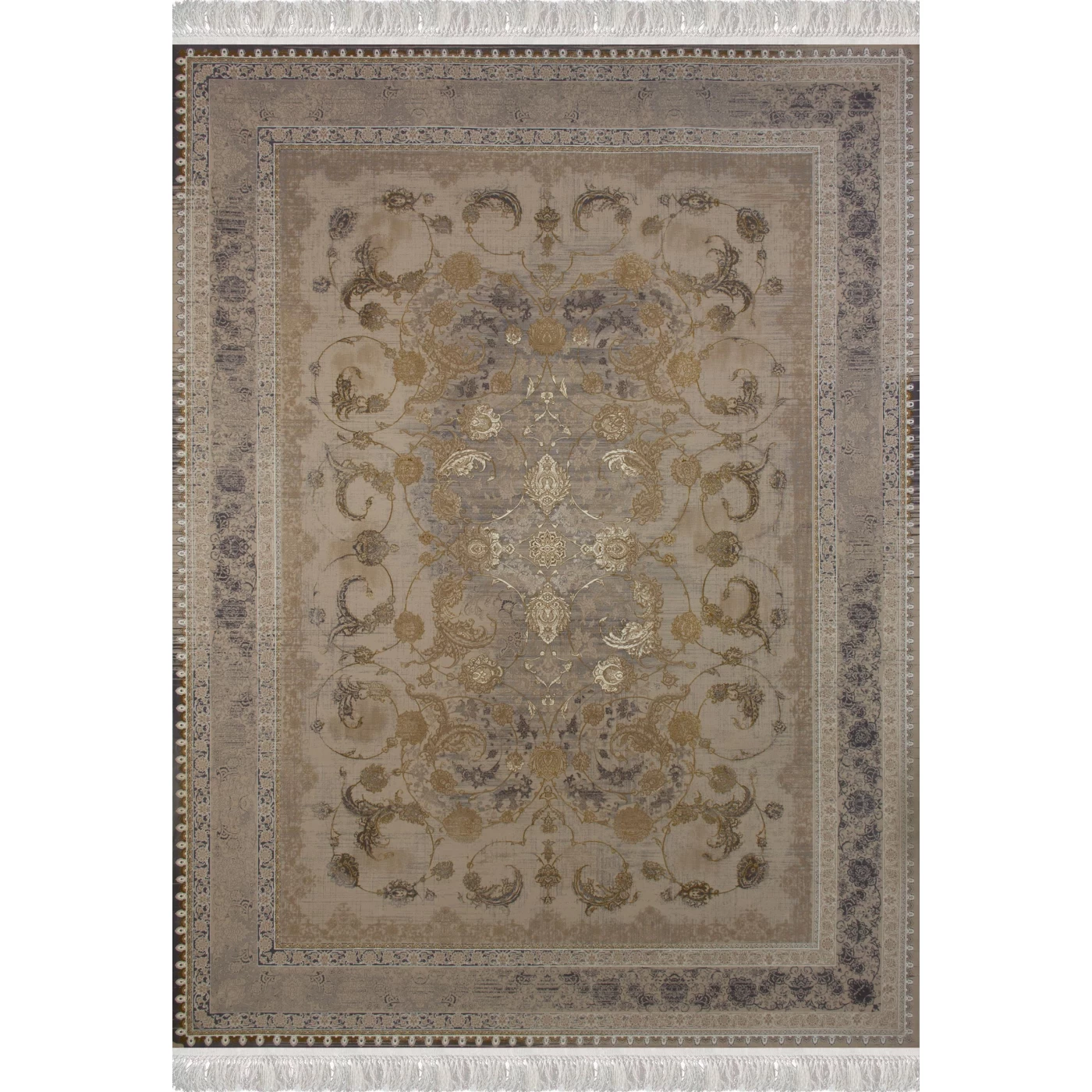 فرش ماشینی 1200 شانه تراکم 3600گل برجسته طرح درخشش صدفی