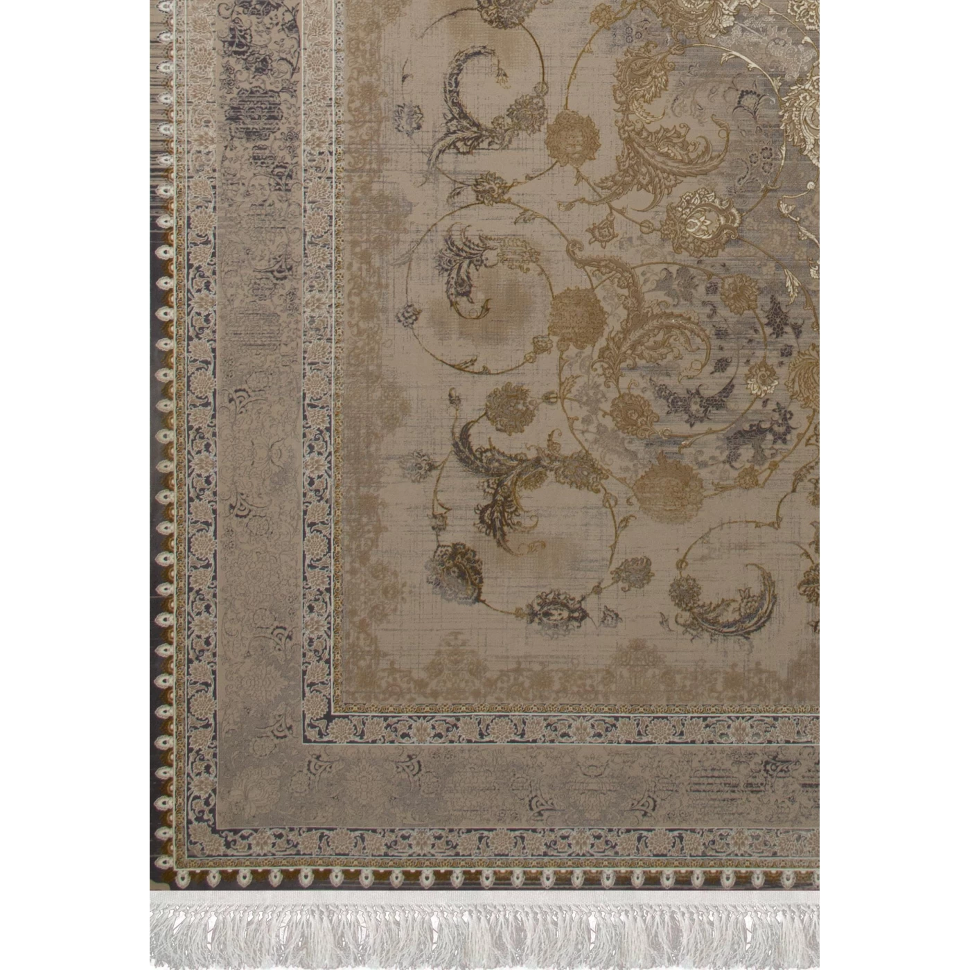 فرش ماشینی 1200 شانه تراکم 3600گل برجسته طرح درخشش صدفی