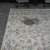 فرش ماشینی 1200 شانه تراکم 3600 گل برجسته طرح گلبهار بژ