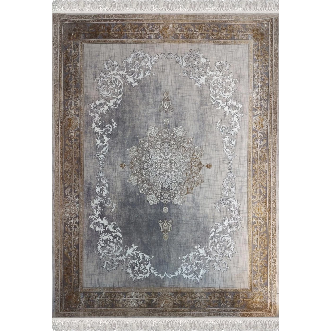 فرش ماشینی 1200 شانه تراکم 3600 گل برجسته طرح همدم صدفی