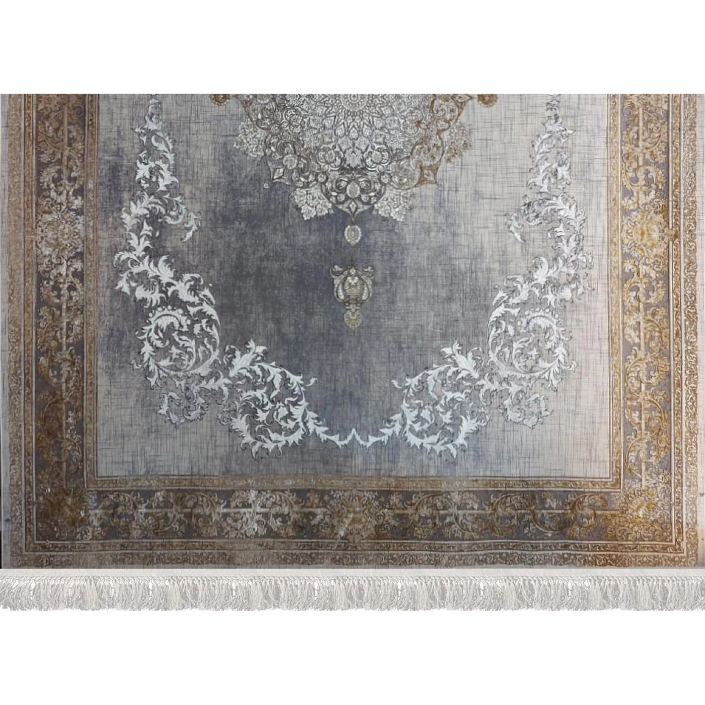 فرش ماشینی 1200 شانه تراکم 3600 گل برجسته طرح همدم صدفی