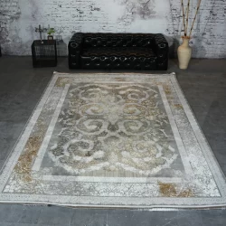 فرش ماشینی 1200 شانه تراکم 3600 گل برجسته طرح هلیا فیلی - بازارفرش - فرش 1200 شانه