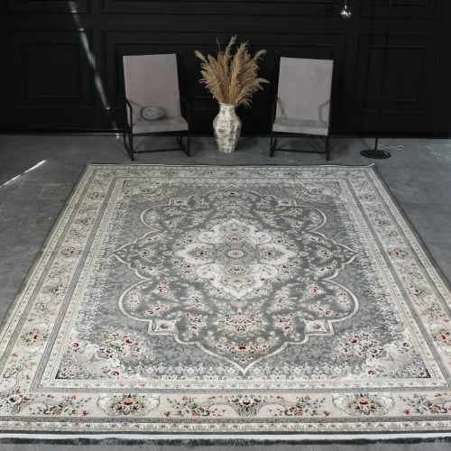 فرش ماشینی 1200 شانه تراکم 3600 گل برجسته طرح هیراد دلفینی