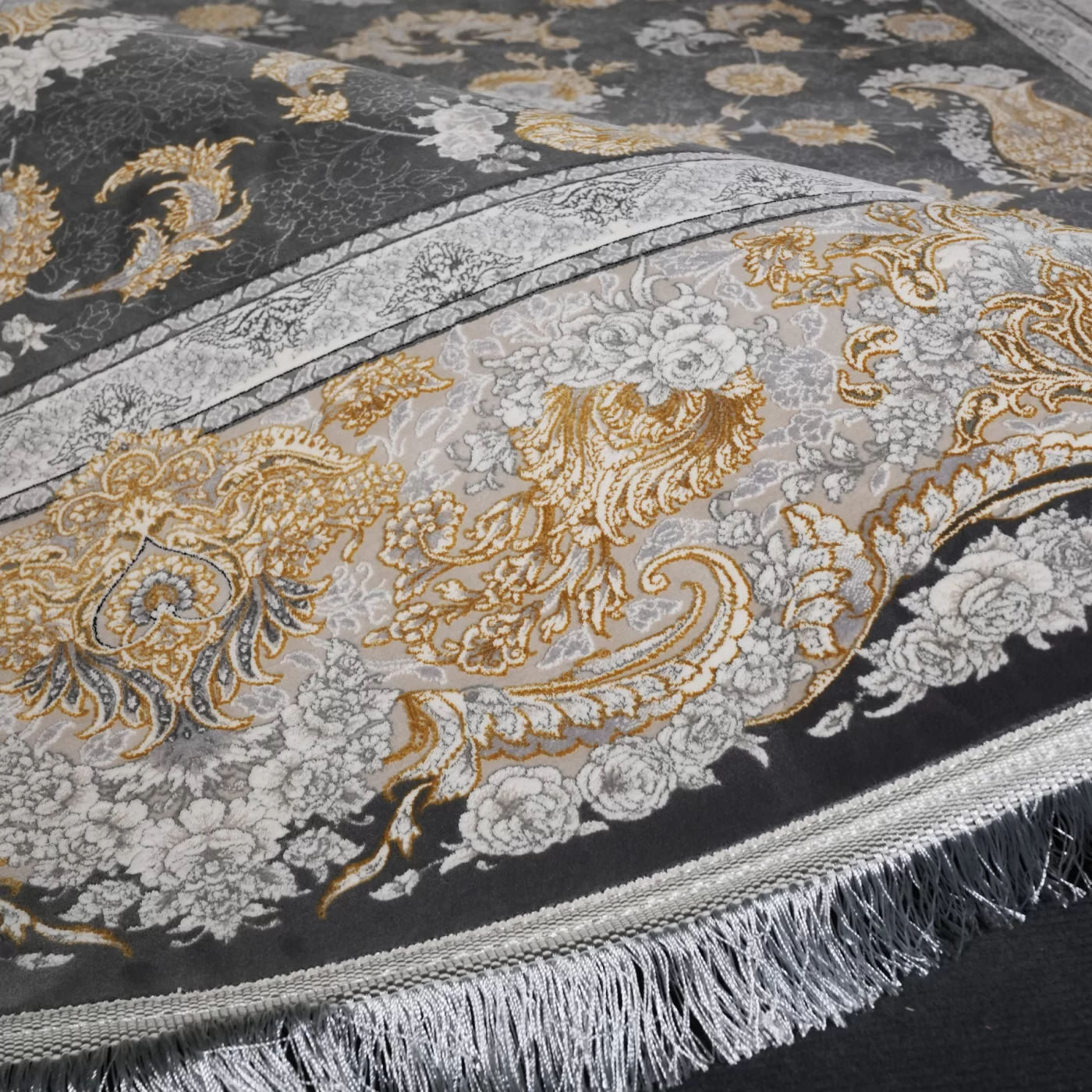 فرش ماشینی 1200 شانه تراکم 3600 گل برجسته طرح همایون دلفینی