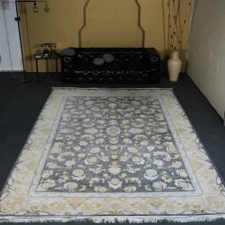 فرش ماشینی 1200 شانه تراکم 3600 گل برجسته طرح همایون دلفینی