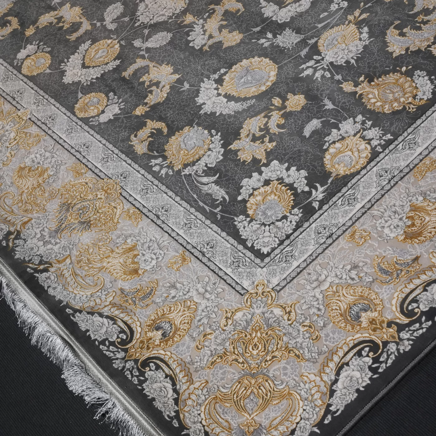 فرش ماشینی 1200 شانه تراکم 3600 گل برجسته طرح همایون دلفینی