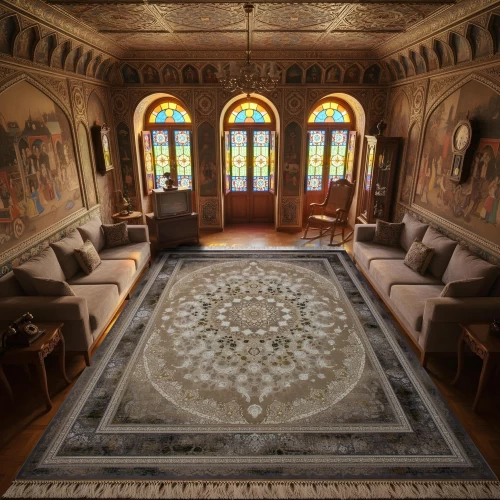 فرش ماشینی 1200 شانه تراکم 3600 گل برجسته طرح جواه...