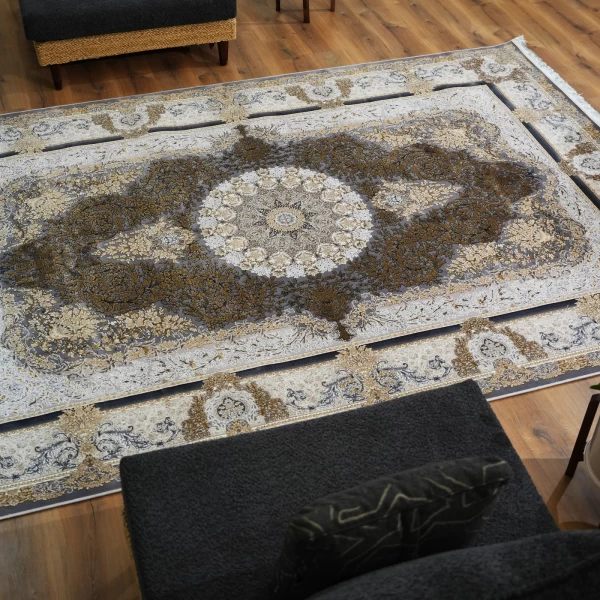 Machine Made Rug 1200 Reeds Density 3600 High Relief Jazireh Dolphin