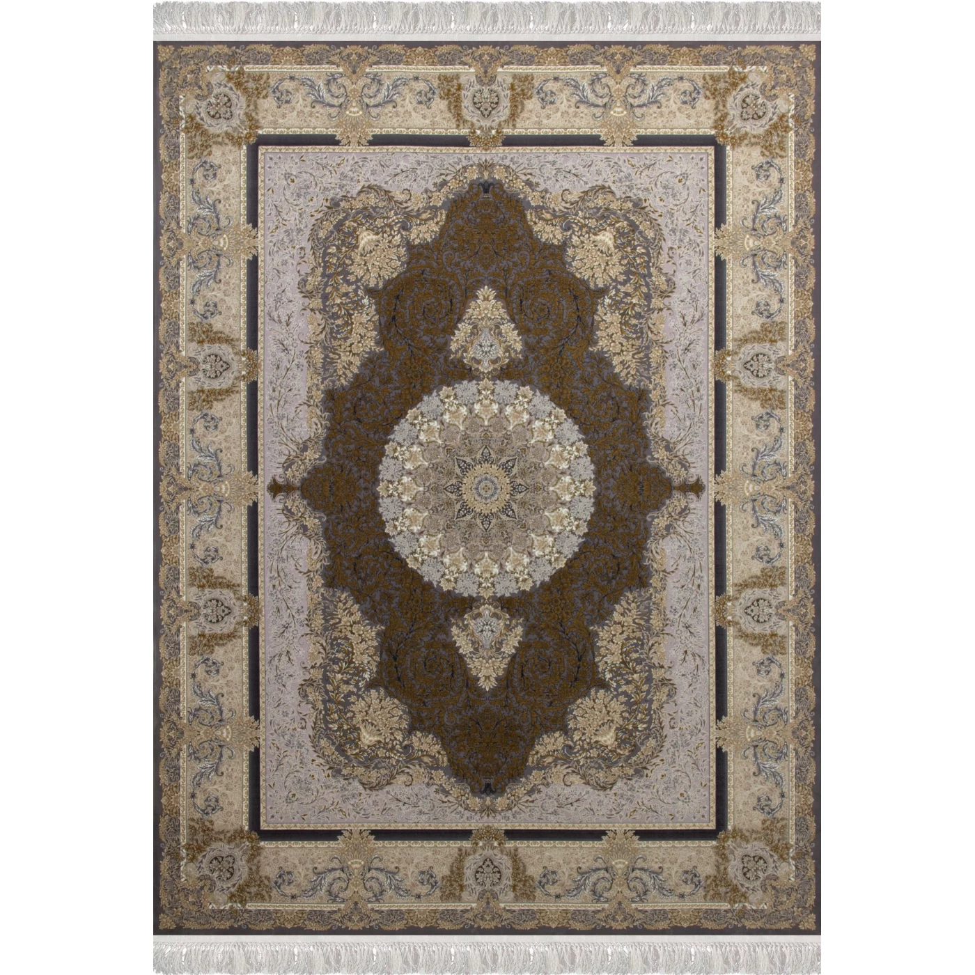 فرش ماشینی ۱۲۰۰ شانه تراکم ۳۶۰۰ گل برجسته طرح جزیره دلفینی