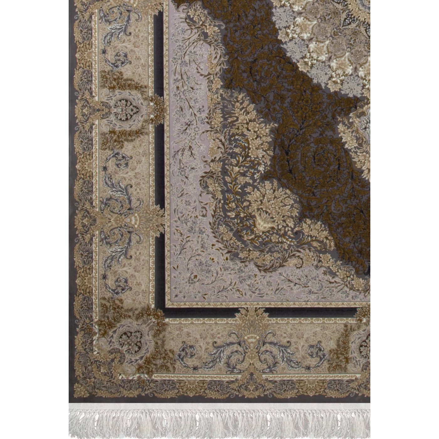 فرش ماشینی ۱۲۰۰ شانه تراکم ۳۶۰۰ گل برجسته طرح جزیره دلفینی