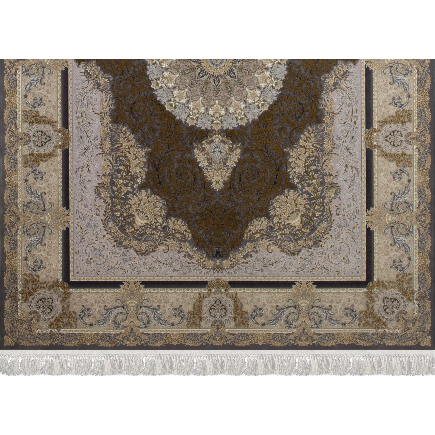 فرش ماشینی ۱۲۰۰ شانه تراکم ۳۶۰۰ گل برجسته طرح جزیره دلفینی