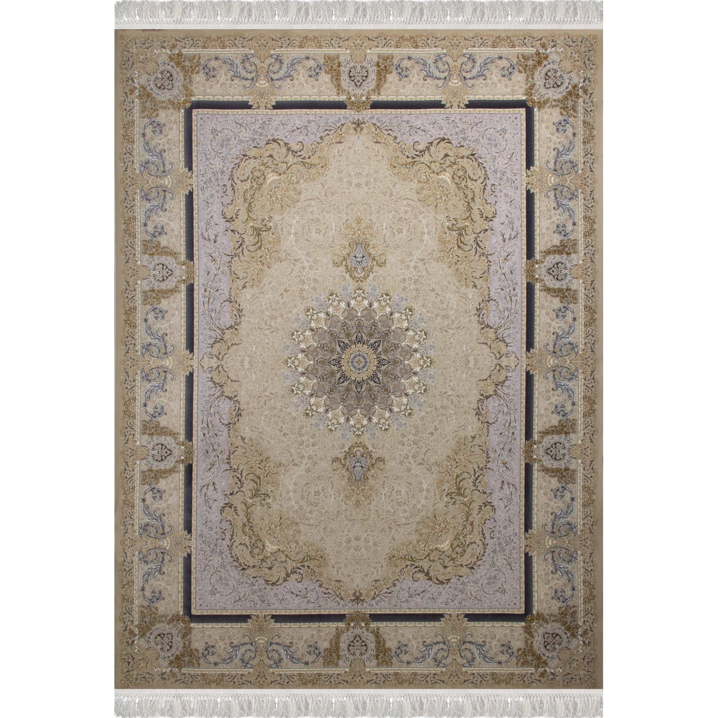  فرش ماشینی 1200 شانه تراکم 3600 گل برجسته طرح جزیره صدفی