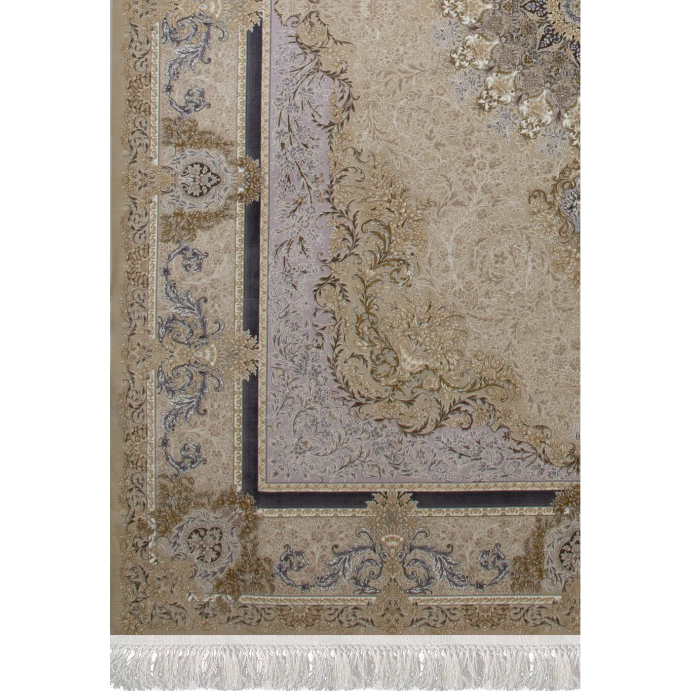  فرش ماشینی 1200 شانه تراکم 3600 گل برجسته طرح جزیره صدفی