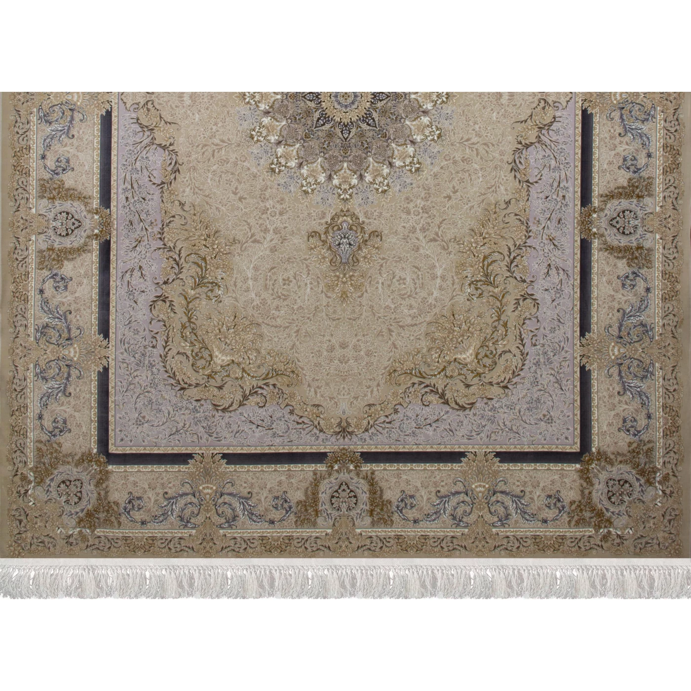  فرش ماشینی 1200 شانه تراکم 3600 گل برجسته طرح جزیره صدفی