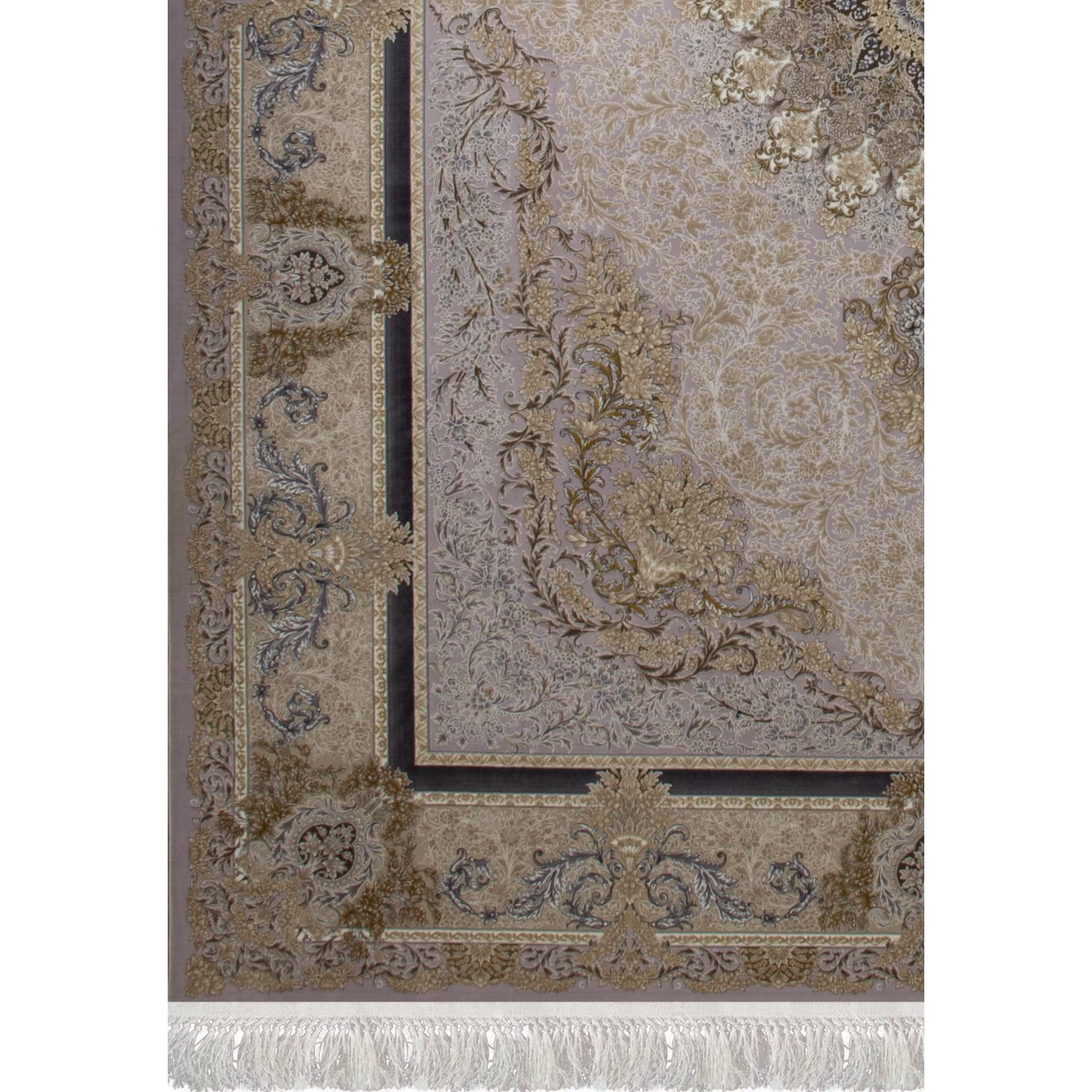 فرش ماشینی 1200 شانه تراکم 3600 گل برجسته طرح جزیره یاسی