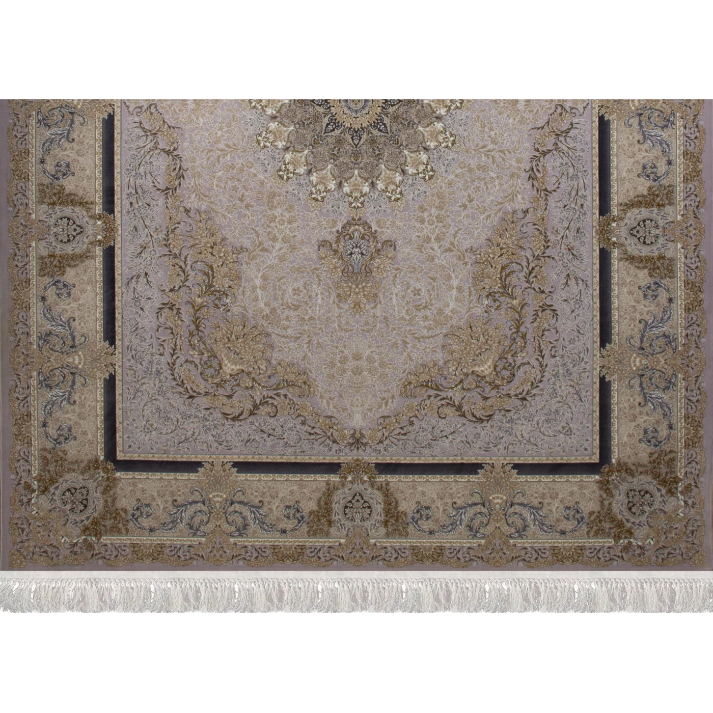 فرش ماشینی 1200 شانه تراکم 3600 گل برجسته طرح جزیره یاسی