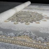 فرش ماشینی 1200 شانه تراکم 3600 گل برجسته طرح کارن نقره ای