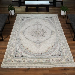 1200-shuttle machine-made carpet, density 3600, Mehda design, cream - Bazar Rug - 1200 Reeds Machine Made Carpet