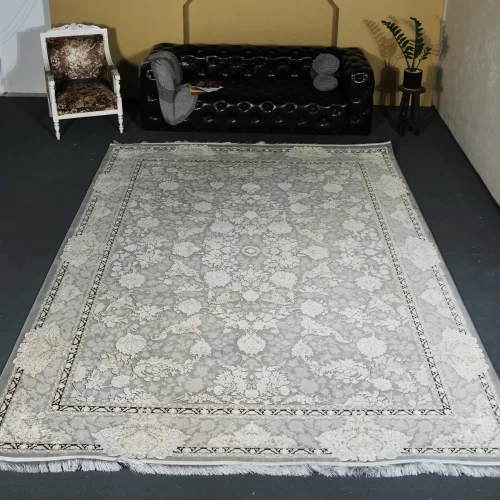 فرش ماشینی 1200 شانه تراکم 3600 گل برجسته طرح ماهگ...