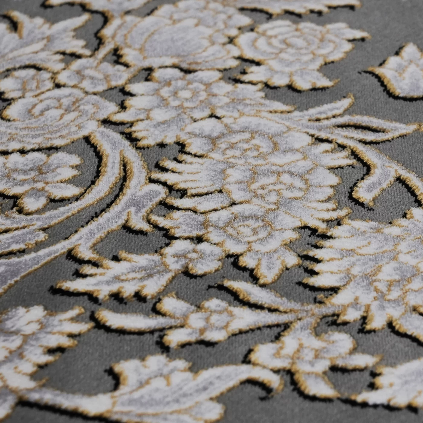 فرش ماشینی 1200 شانه تراکم 3600 گل برجسته طرح ماهگون فیلی