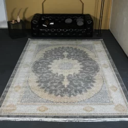 فرش ماشینی 1200 شانه تراکم 3600 گل برجسته طرح مهسان فیلی