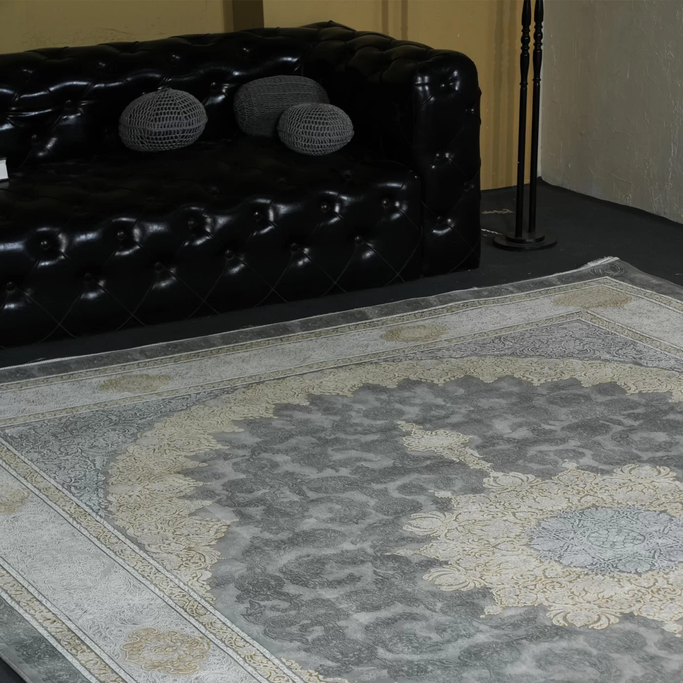 فرش ماشینی 1200 شانه تراکم 3600 گل برجسته طرح مهسان فیلی