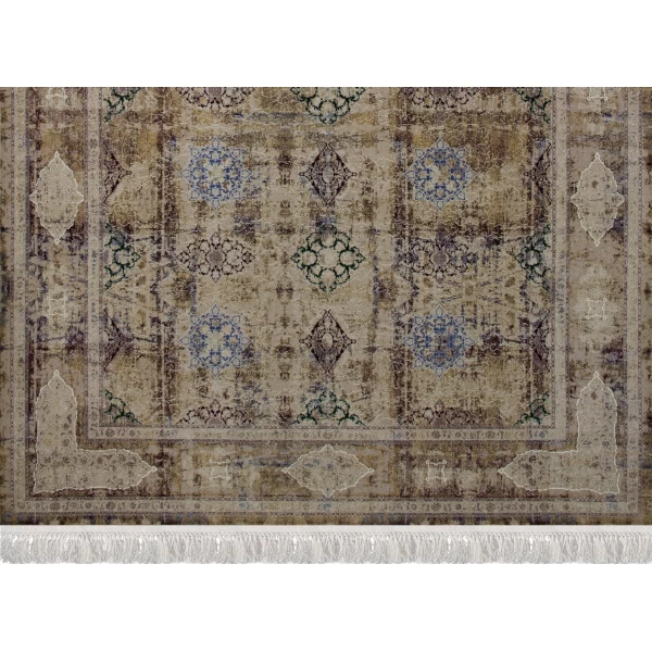 فرش ماشینی ۱۲۰۰ شانه تراکم ۳۶۰۰ گل برجسته طرح مستان صدفی