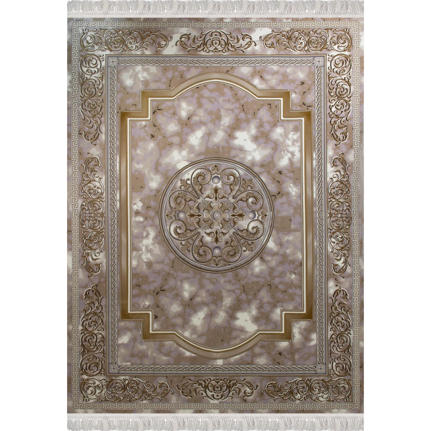 فرش ماشینی ۱۲۰۰ شانه تراکم ۳۶۰۰ گل برجسته طرح مدوسا یاسی