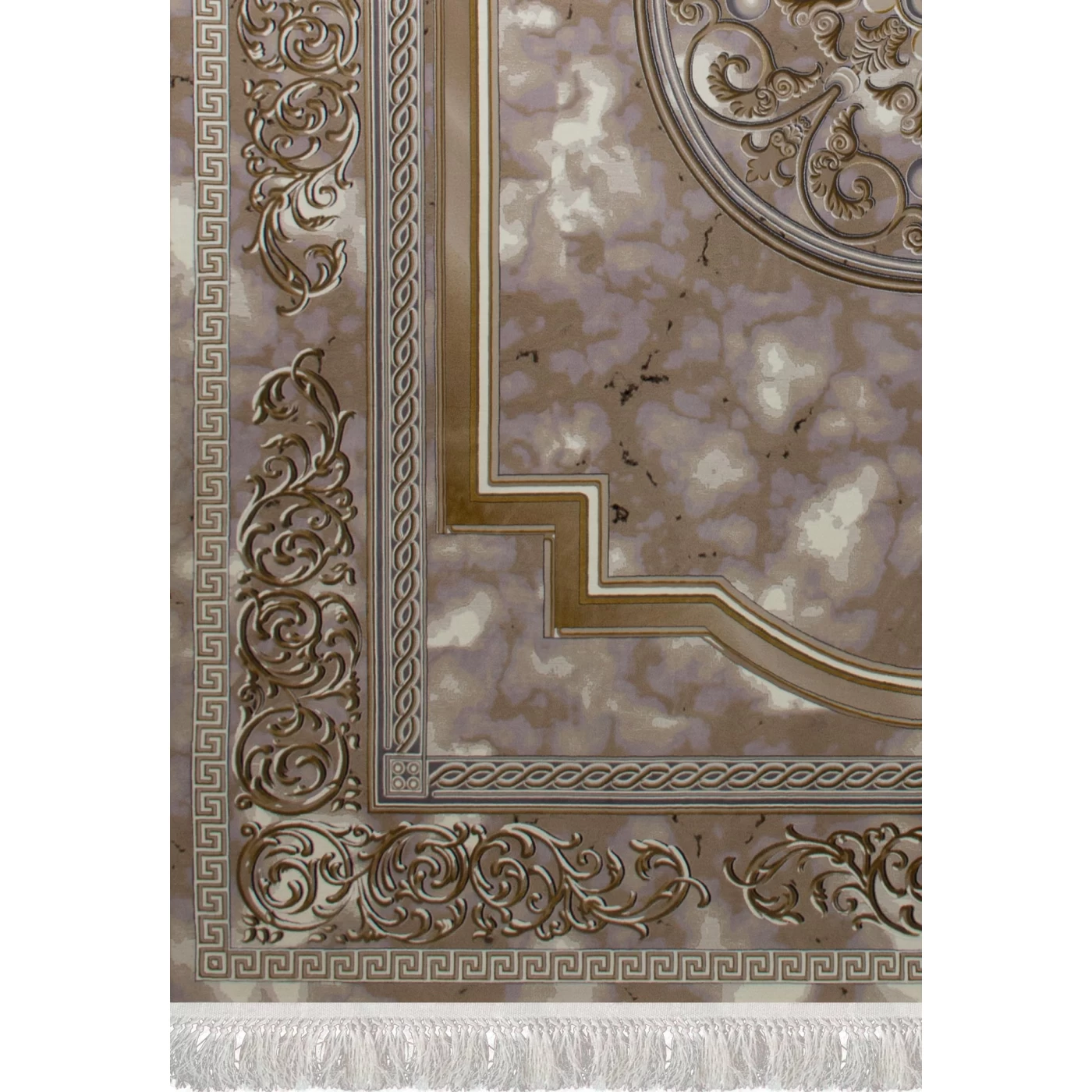 فرش ماشینی ۱۲۰۰ شانه تراکم ۳۶۰۰ گل برجسته طرح مدوسا یاسی