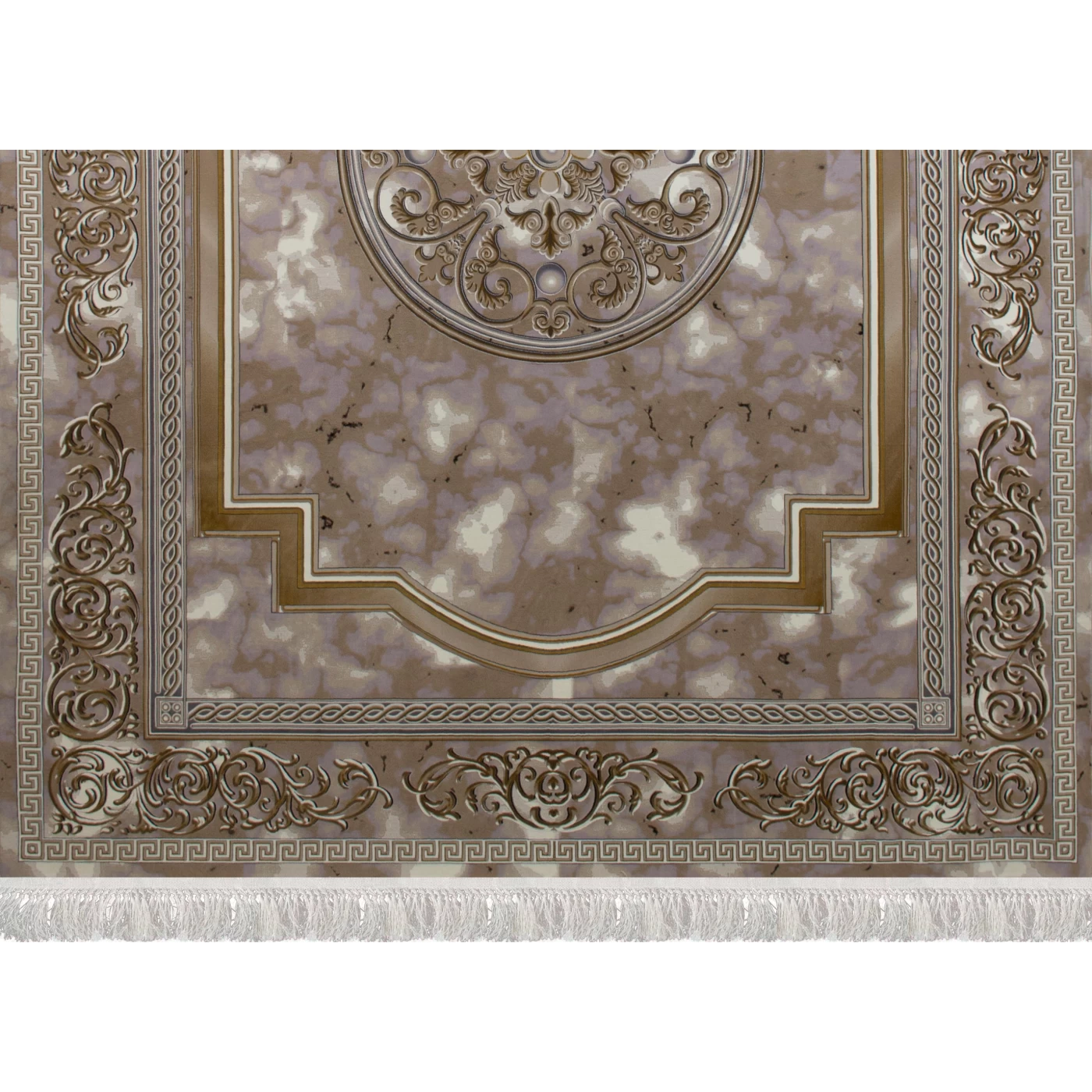 فرش ماشینی ۱۲۰۰ شانه تراکم ۳۶۰۰ گل برجسته طرح مدوسا یاسی