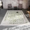 فرش ماشینی 1200 شانه تراکم 3600 گل برجسته طرح ملینا بژ