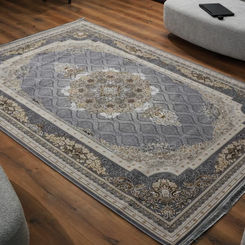 فرش ماشینی 1200 شانه تراکم 3600  گل برجسته طرح مژده دلفینی