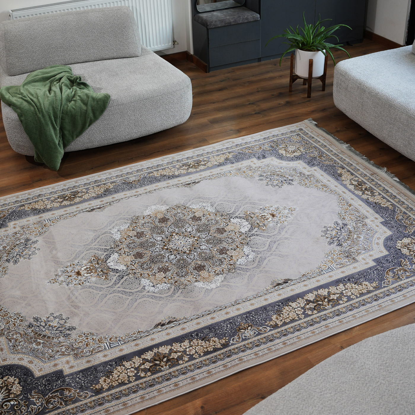 فرش ماشینی 1200 شانه تراکم 3600 طرح مژده صدفی