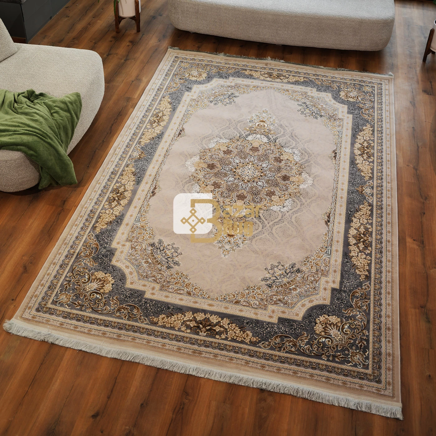 فرش ماشینی 1200 شانه تراکم 3600 طرح مژده صدفی