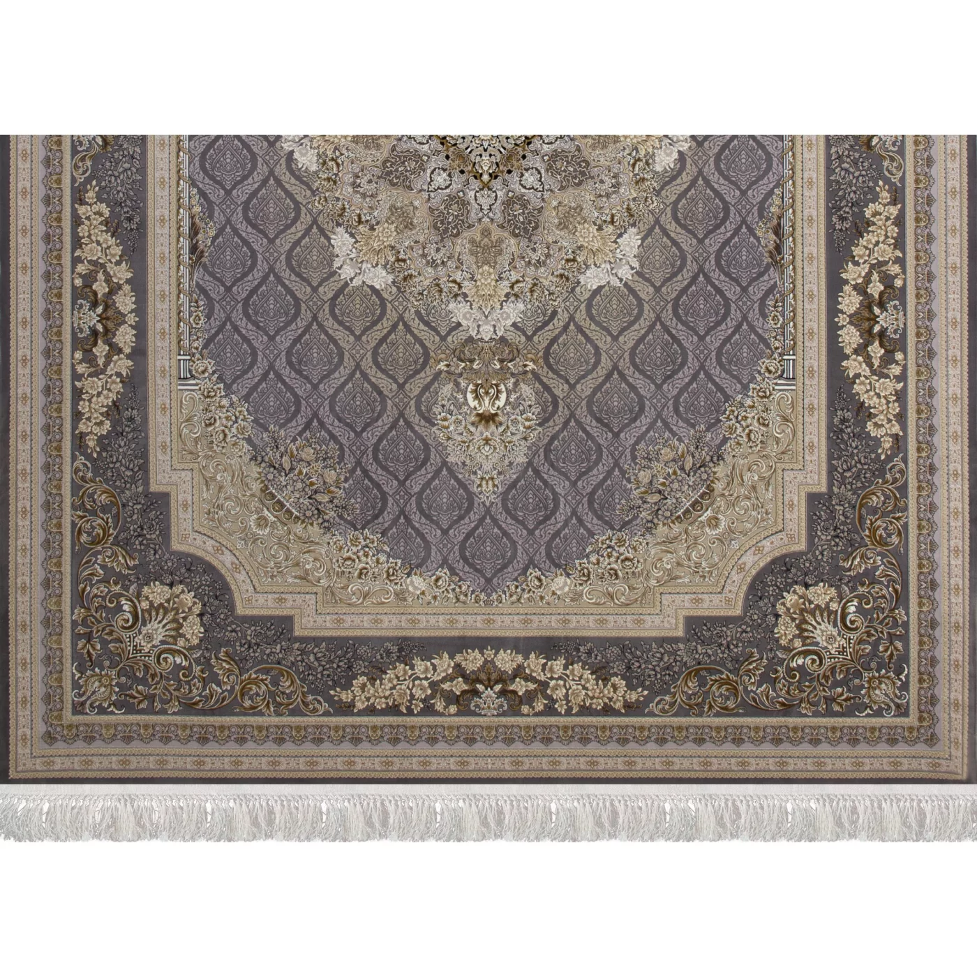 فرش ماشینی 1200 شانه تراکم 3600 گل برجسته طرح مژده صدفی