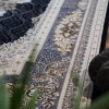  فرش ماشینی 1200 شانه تراکم 3600 گل برجسته طرح مژده سرمه ای