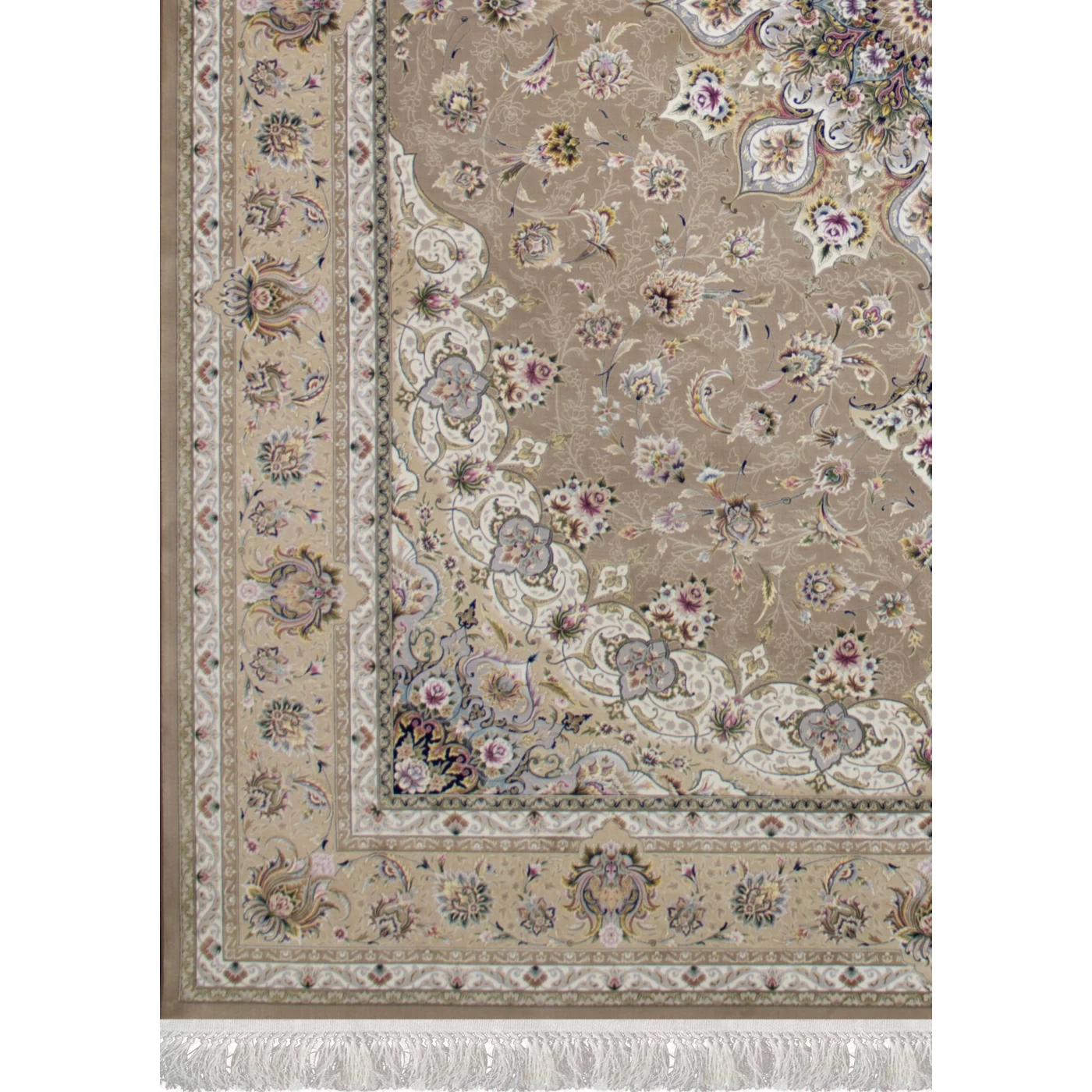 فرش ماشینی ۱۲۰۰ شانه تراکم ۳۶۰۰ گل برجسته طرح نفس نسکافه ای