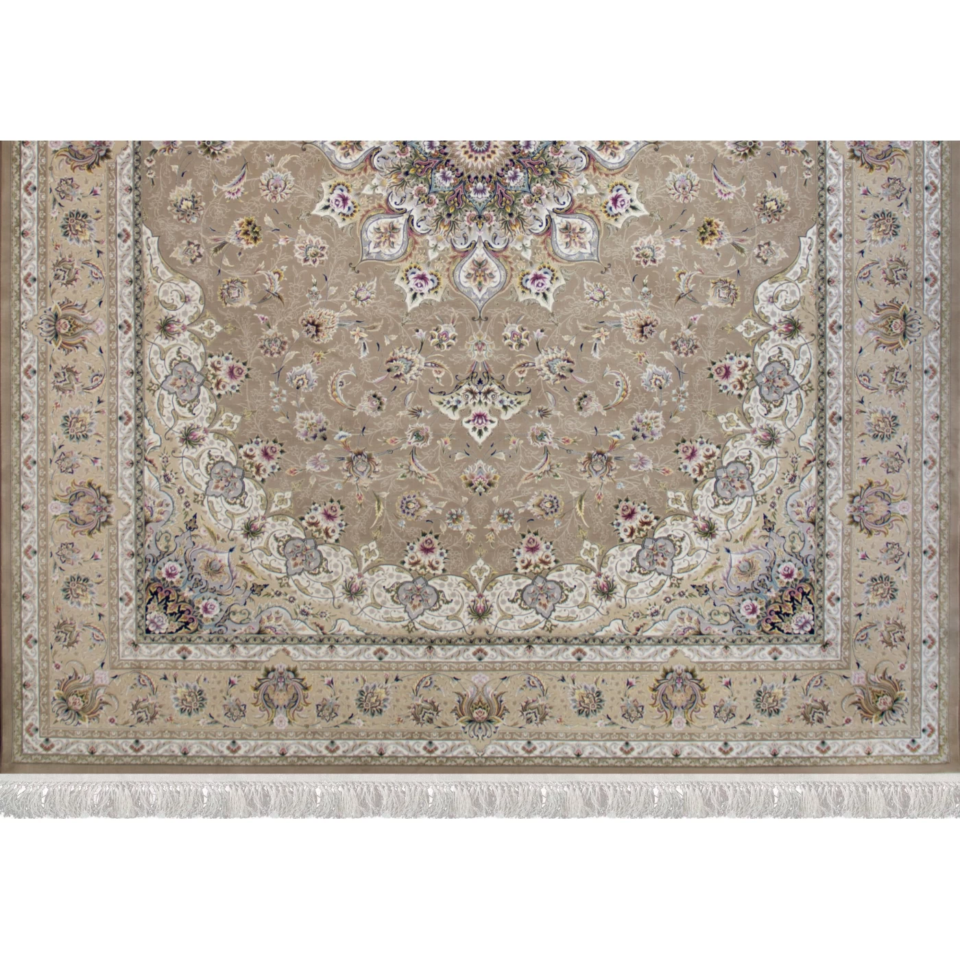 فرش ماشینی ۱۲۰۰ شانه تراکم ۳۶۰۰ گل برجسته طرح نفس نسکافه ای