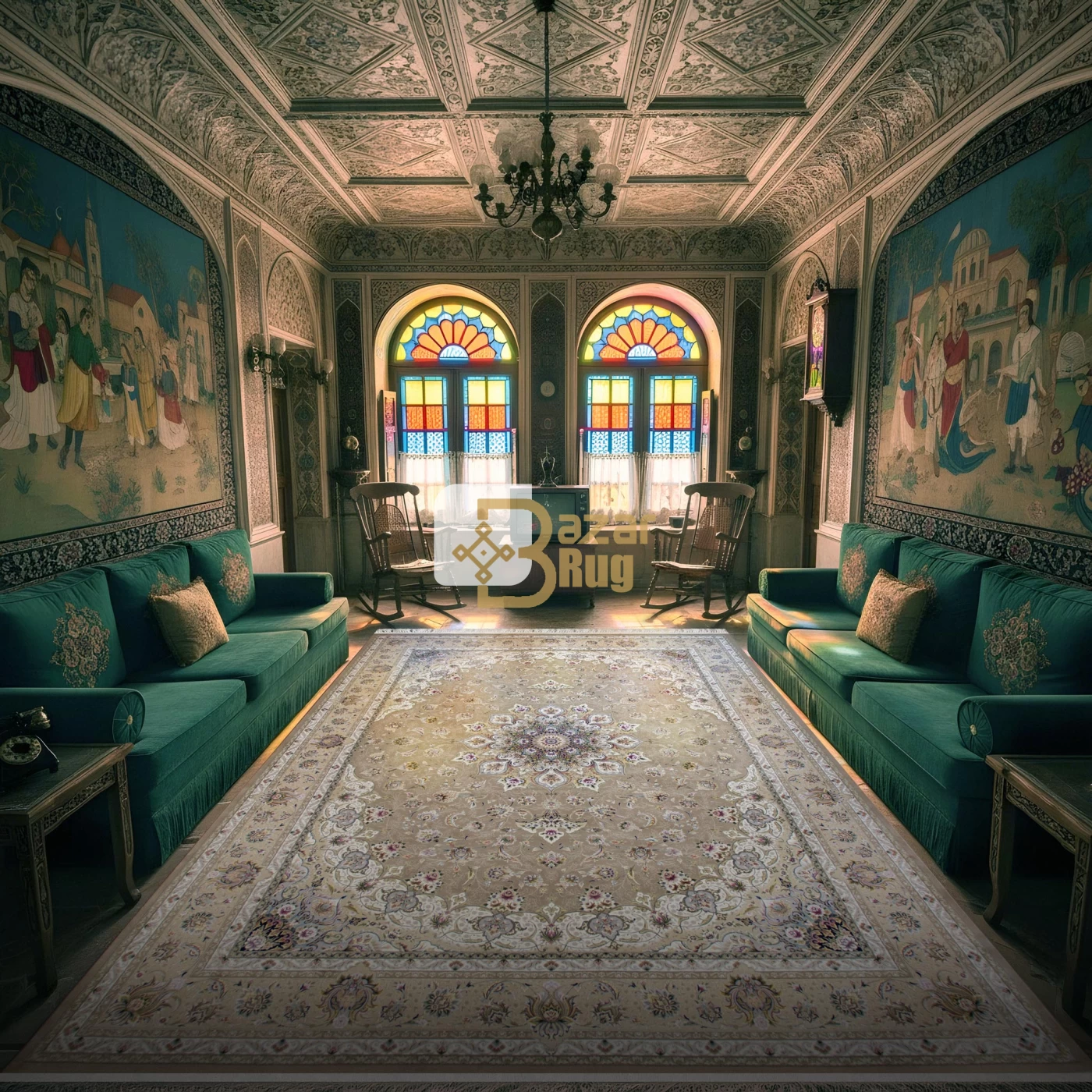 فرش ماشینی ۱۲۰۰ شانه تراکم ۳۶۰۰ گل برجسته طرح نفس نسکافه ای