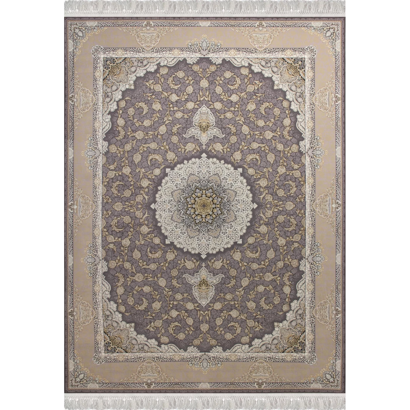 فرش ماشینی ۱۲۰۰ شانه تراکم ۳۶۰۰ گل برجسته طرح نهال دلفینی