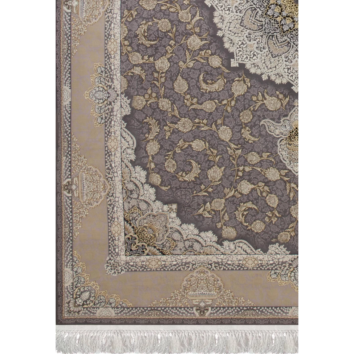 فرش ماشینی ۱۲۰۰ شانه تراکم ۳۶۰۰ گل برجسته طرح نهال دلفینی