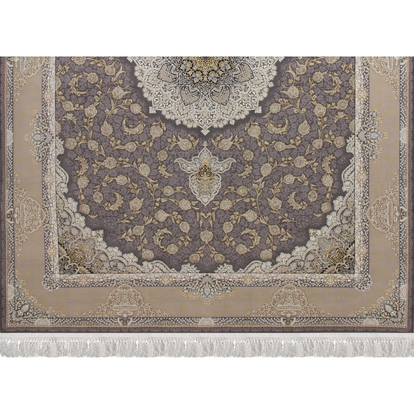 فرش ماشینی ۱۲۰۰ شانه تراکم ۳۶۰۰ گل برجسته طرح نهال دلفینی