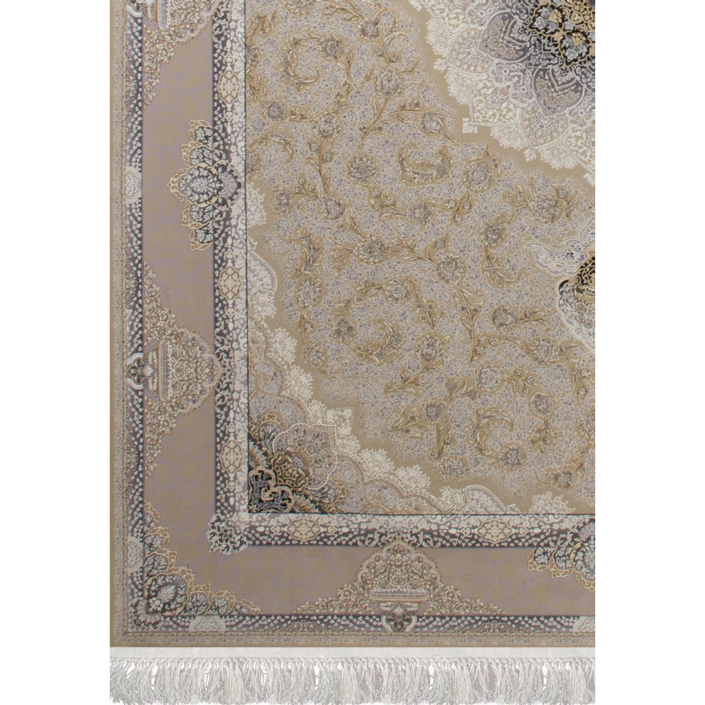 فرش ماشینی ۱۲۰۰ شانه تراکم ۳۶۰۰ گل برجسته طرح نهال صدفی