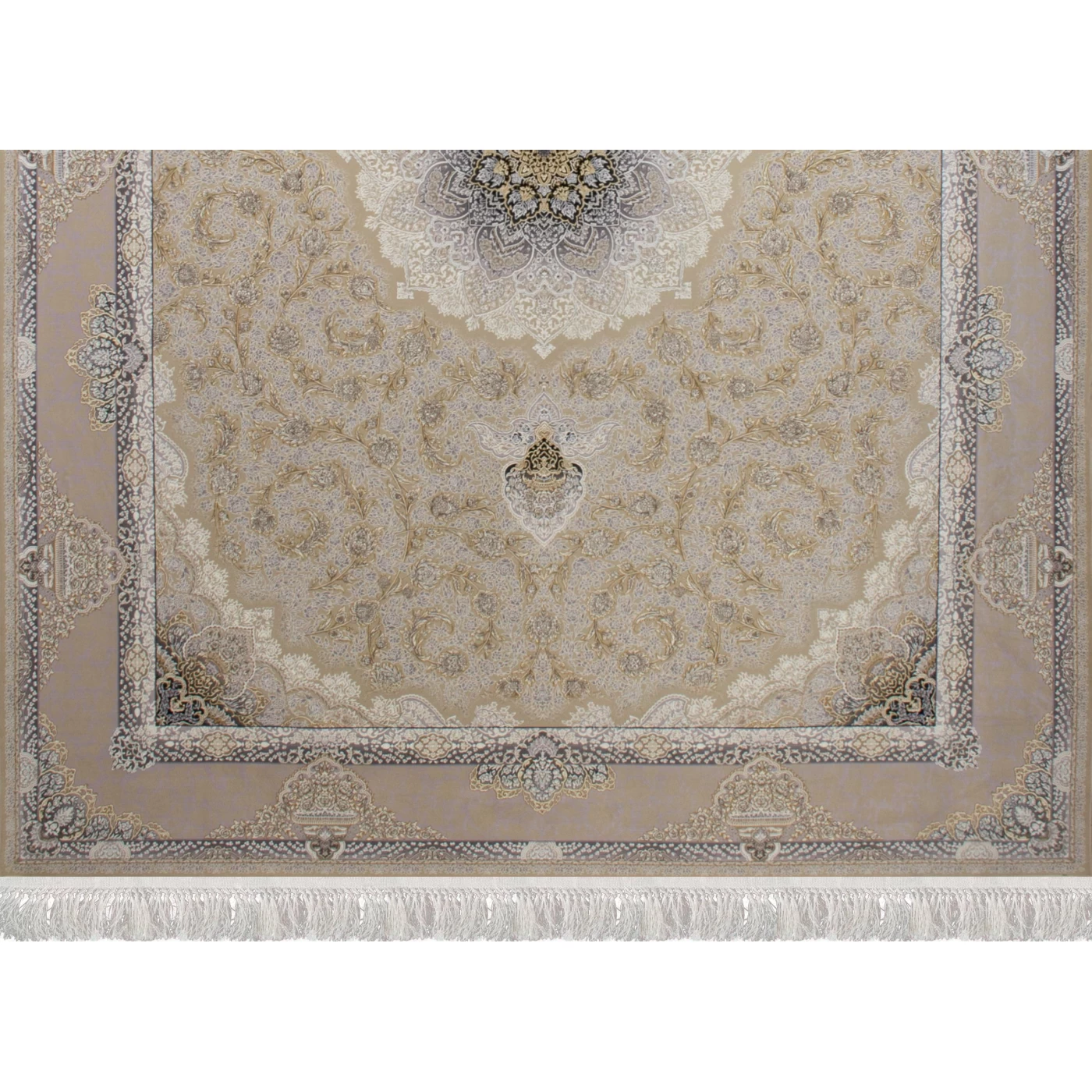 فرش ماشینی ۱۲۰۰ شانه تراکم ۳۶۰۰ گل برجسته طرح نهال صدفی