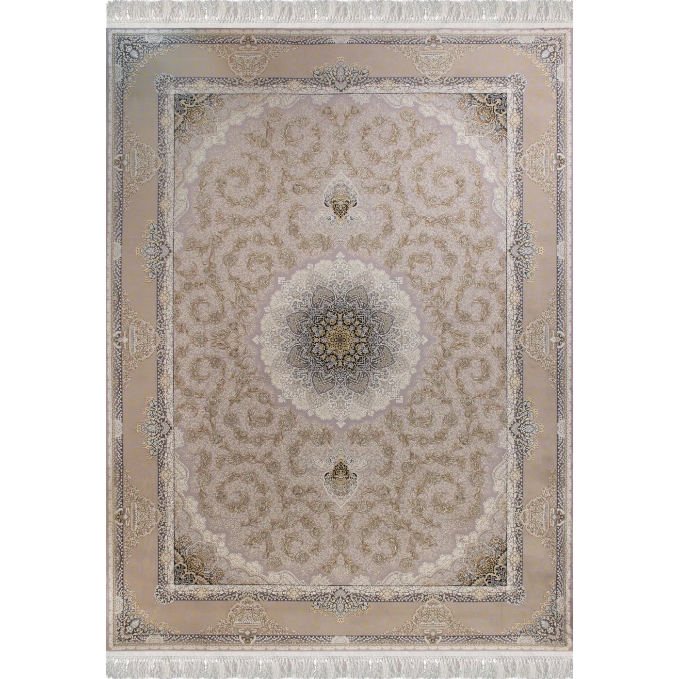 فرش ماشینی ۱۲۰۰ شانه تراکم ۳۶۰۰ گل برجسته طرح نهال یاسی