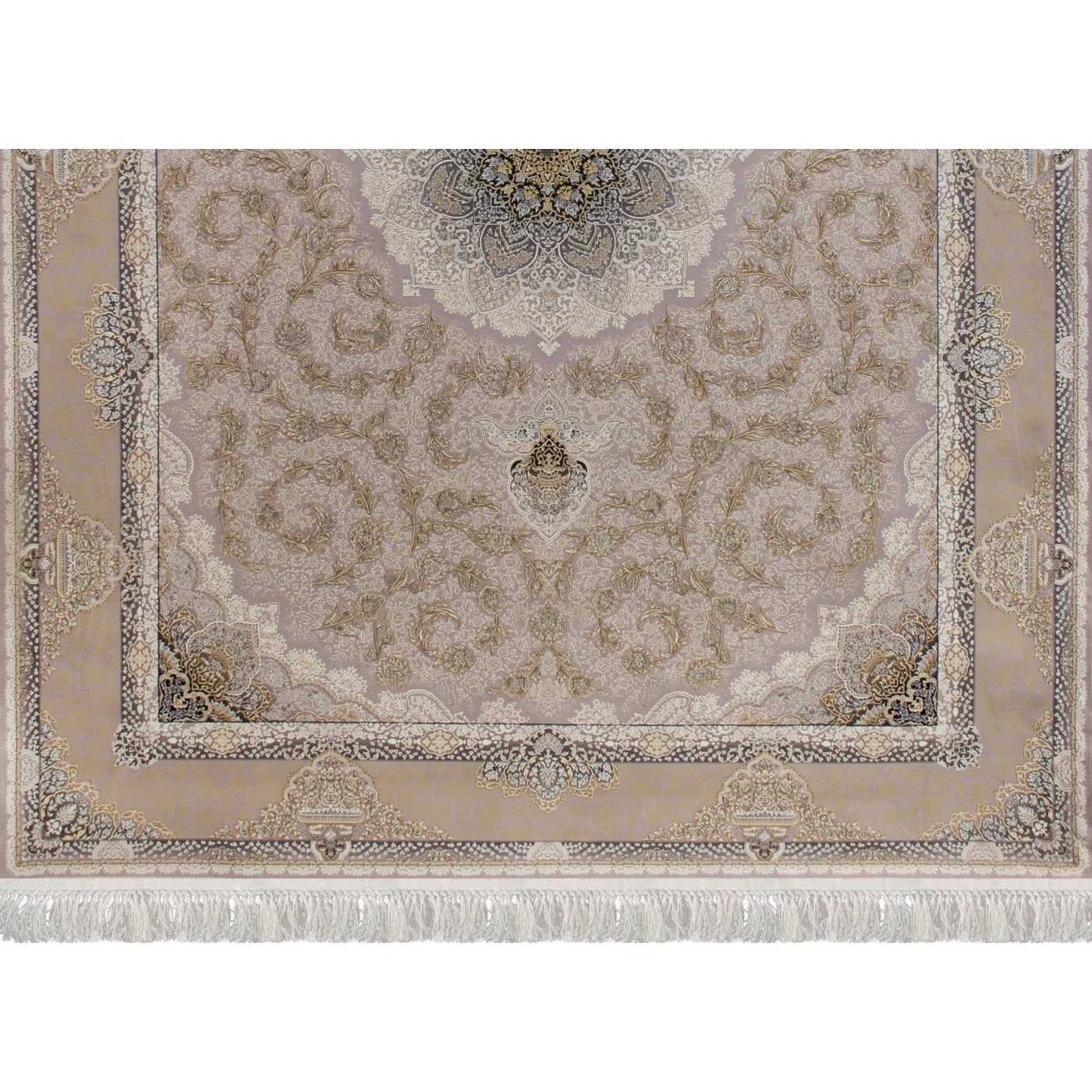 فرش ماشینی ۱۲۰۰ شانه تراکم ۳۶۰۰ گل برجسته طرح نهال یاسی