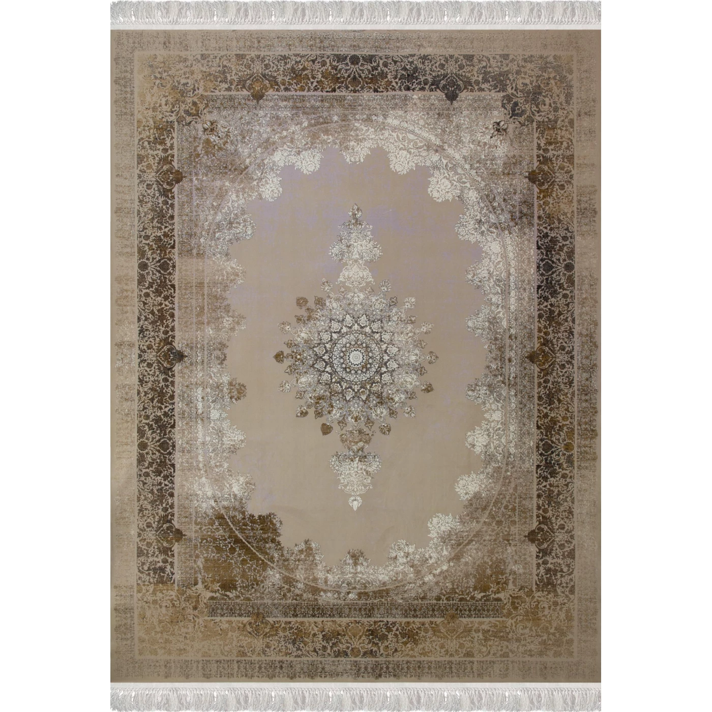 فرش ماشینی ۱۲۰۰ شانه تراکم ۳۶۰۰ گل برجسته طرح نازنین صدفی